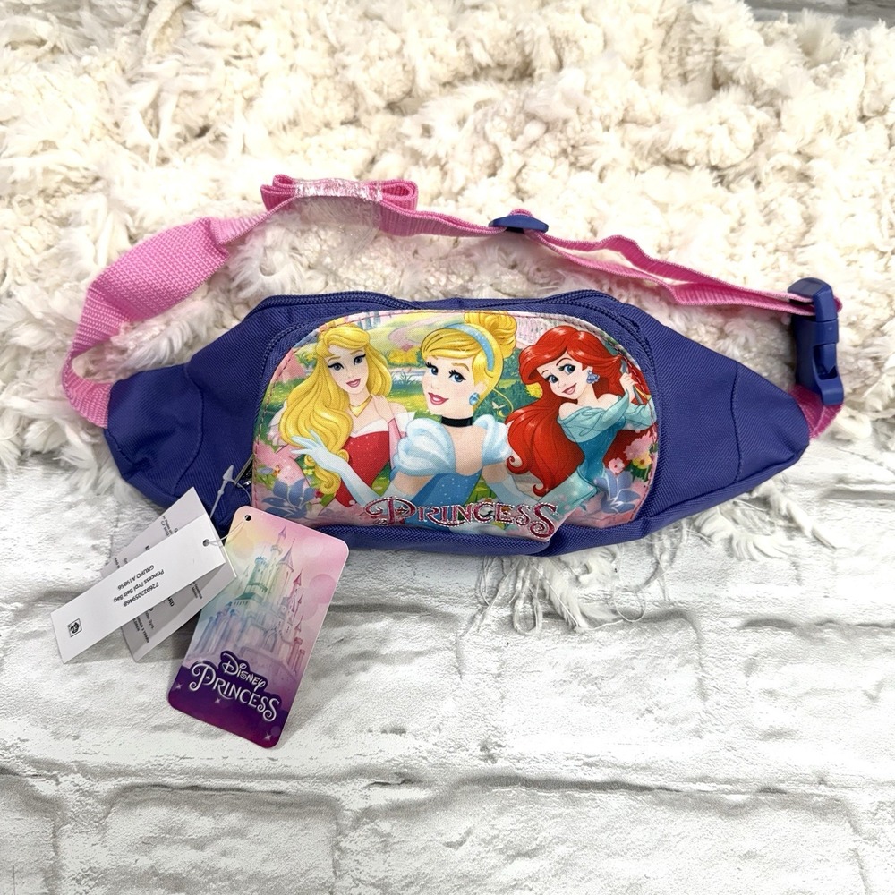 Walt Disney Princess Girls Fanny Pack Tote Sleeping Beauty Cinderella Ariel NEW